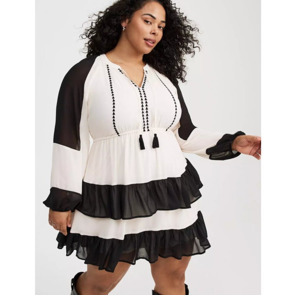 NWT Torrid 2 Mini Chiffon Double Tiered Dress 2X 18 20 - Picture 2 of 10